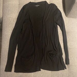 LOFT Black Open-Front Cardigan Sweater